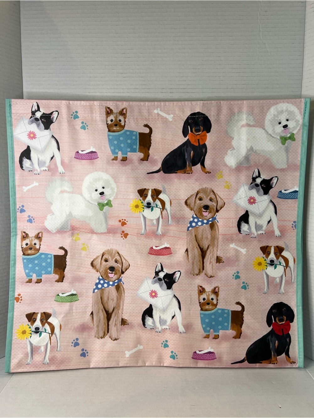 Dog Pink Mint Green Reusable Pet Tote Bag New